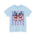 Patriotic American Flag Bow T-Shirt — 4th of July Independence Day Tee