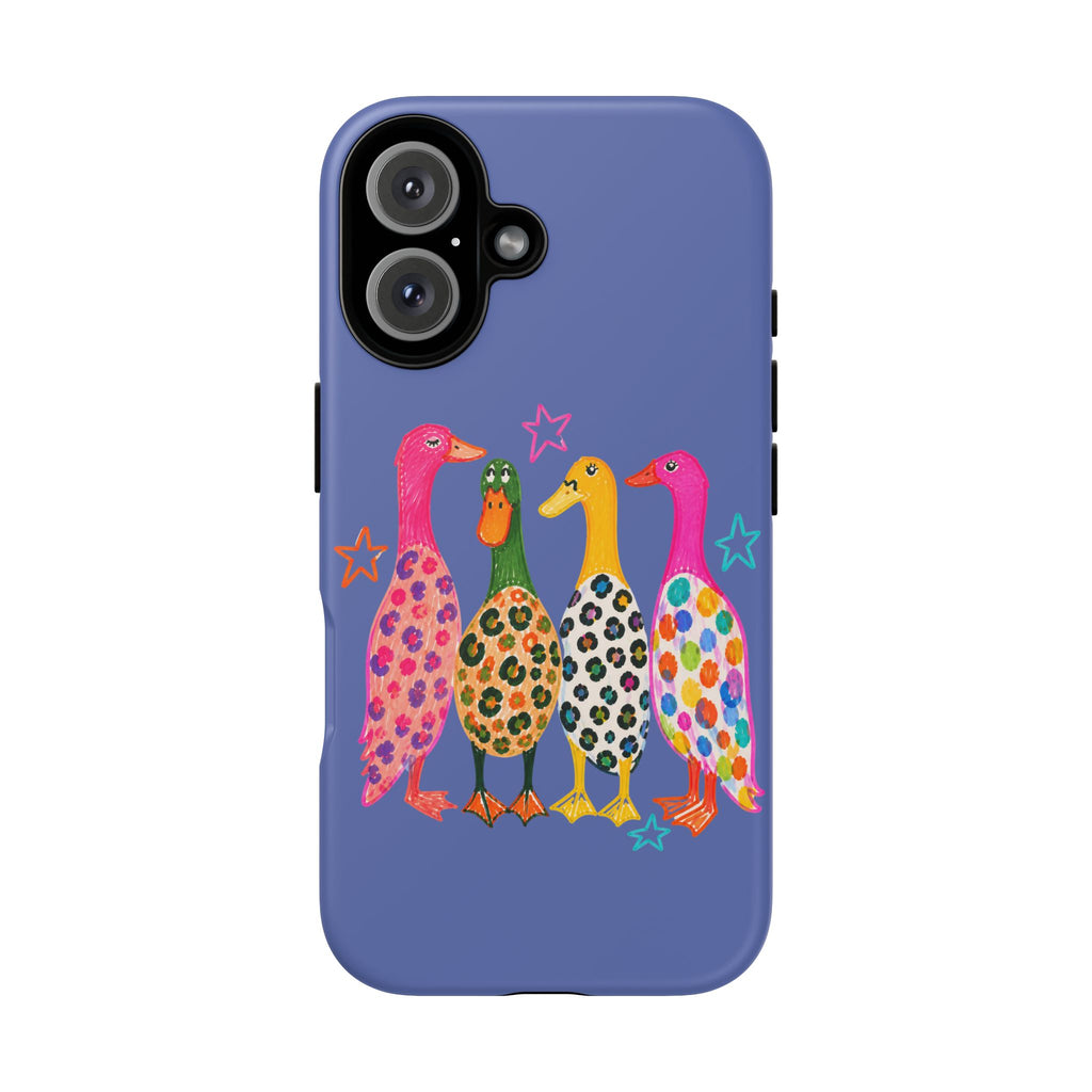 Colorful Duck Pattern Phone Case – Whimsical Rainbow Ducks Design