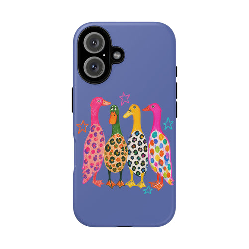 Colorful Duck Pattern Phone Case – Whimsical Rainbow Ducks Design