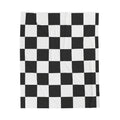 Checkered Velveteen Plush Blanket – Black & White Racing Checkerboard Throw