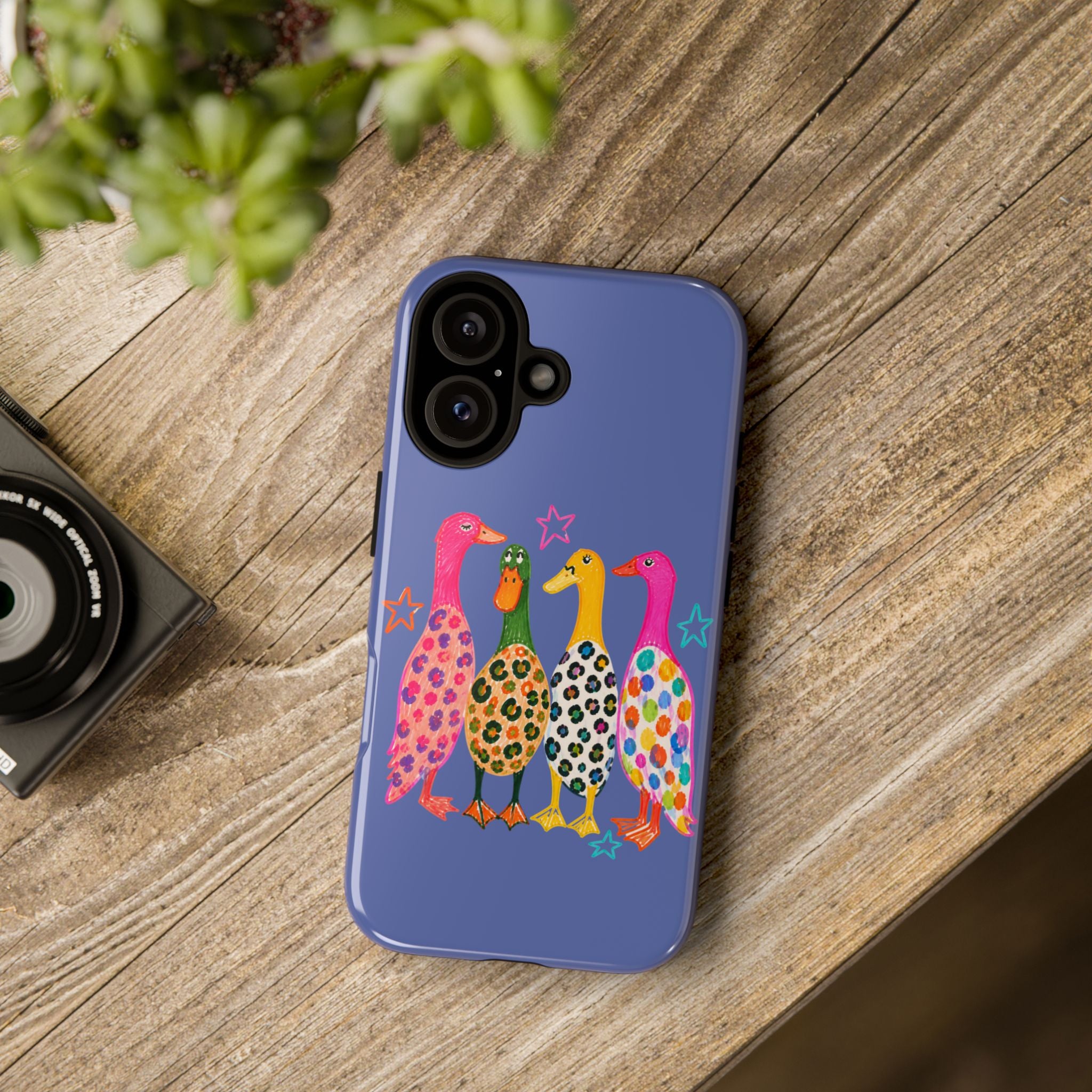 Colorful Duck Pattern Phone Case – Whimsical Rainbow Ducks Design