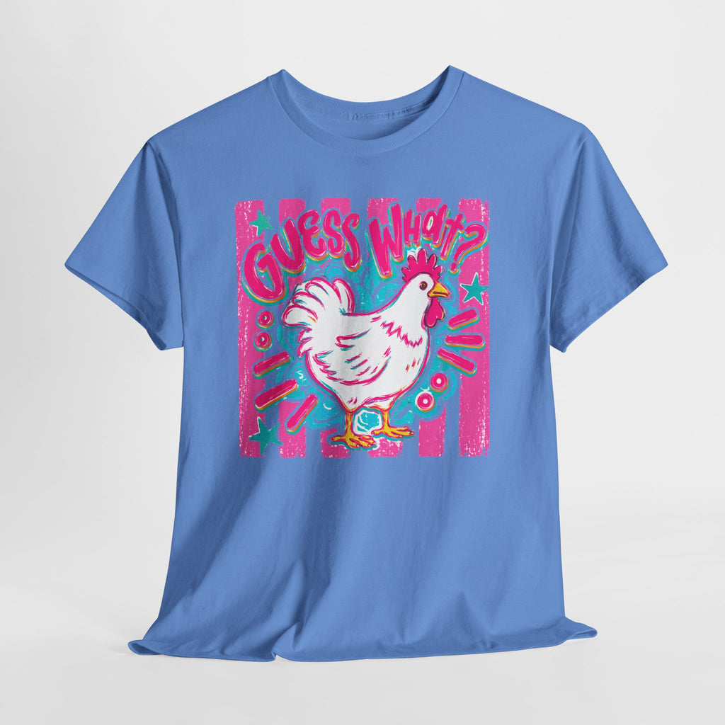Chicken Butt Graphic Tee — "Guess What? Chicken Butt" Funny Retro Pink Shirt