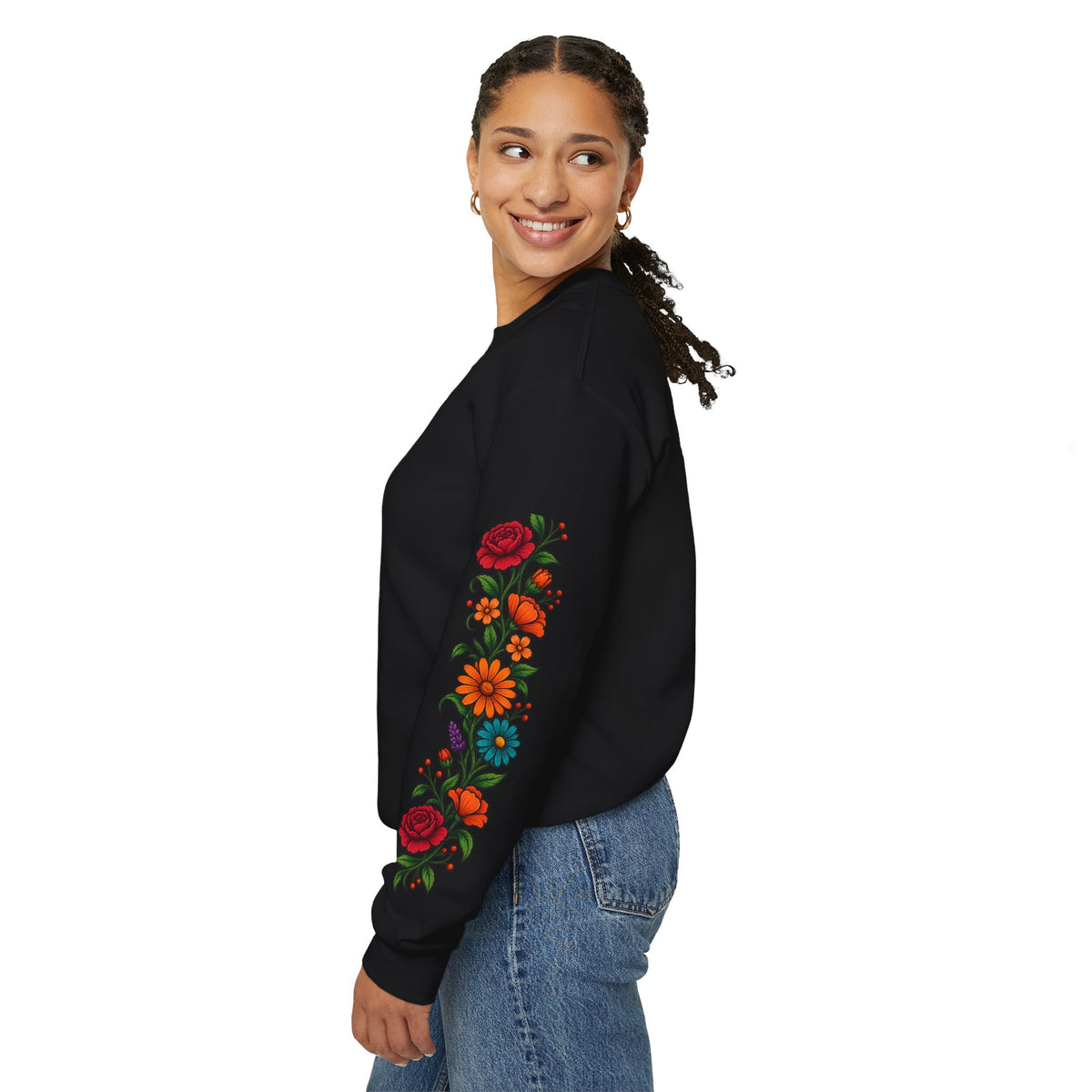 Dry Bones Come to Life Crewneck Sweatshirt — Ezekiel 37:1-10 Floral Skeleton Graphic