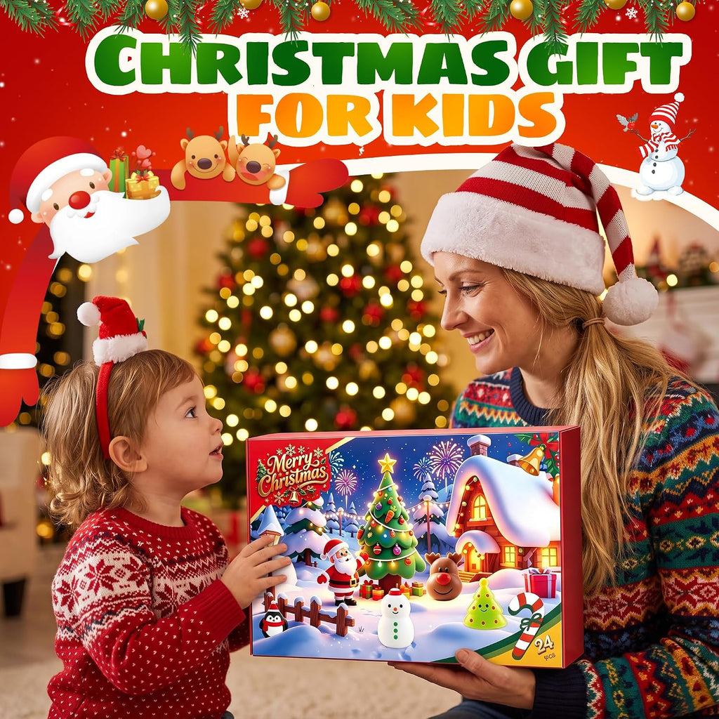 Christmas Squishy Advent Calendar 2026, Mochi Fidget Toys for Kids