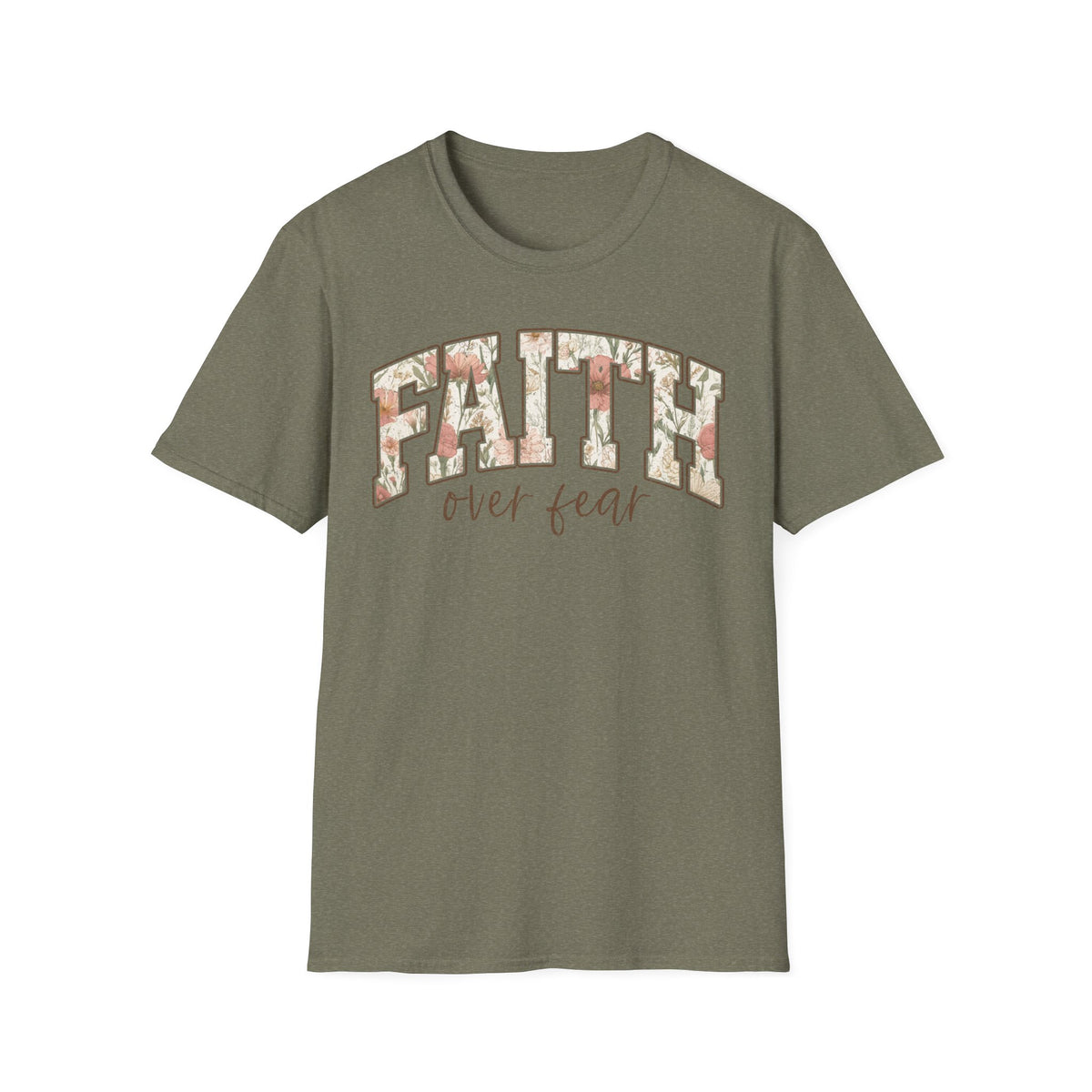 Faith Over Fear T-Shirt — Floral Scripture Inspirational Tee