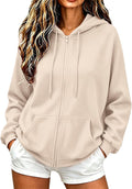 Oversized Zip up Hoodie for Women Casual Long Sleeve Sweatshirts Fall Winter Track Jackets