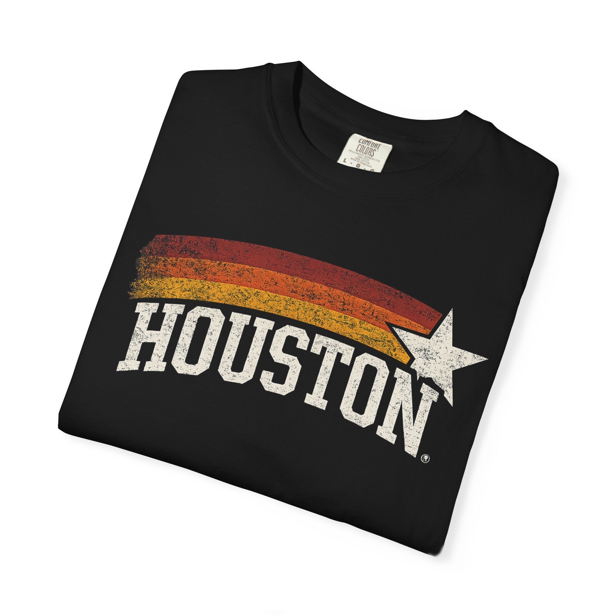 Houston Retro Star T-Shirt — Vintage Sunset City Tee