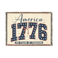 America 1776 Woven Blanket - 250 Years of Freedom Patriotic Throw