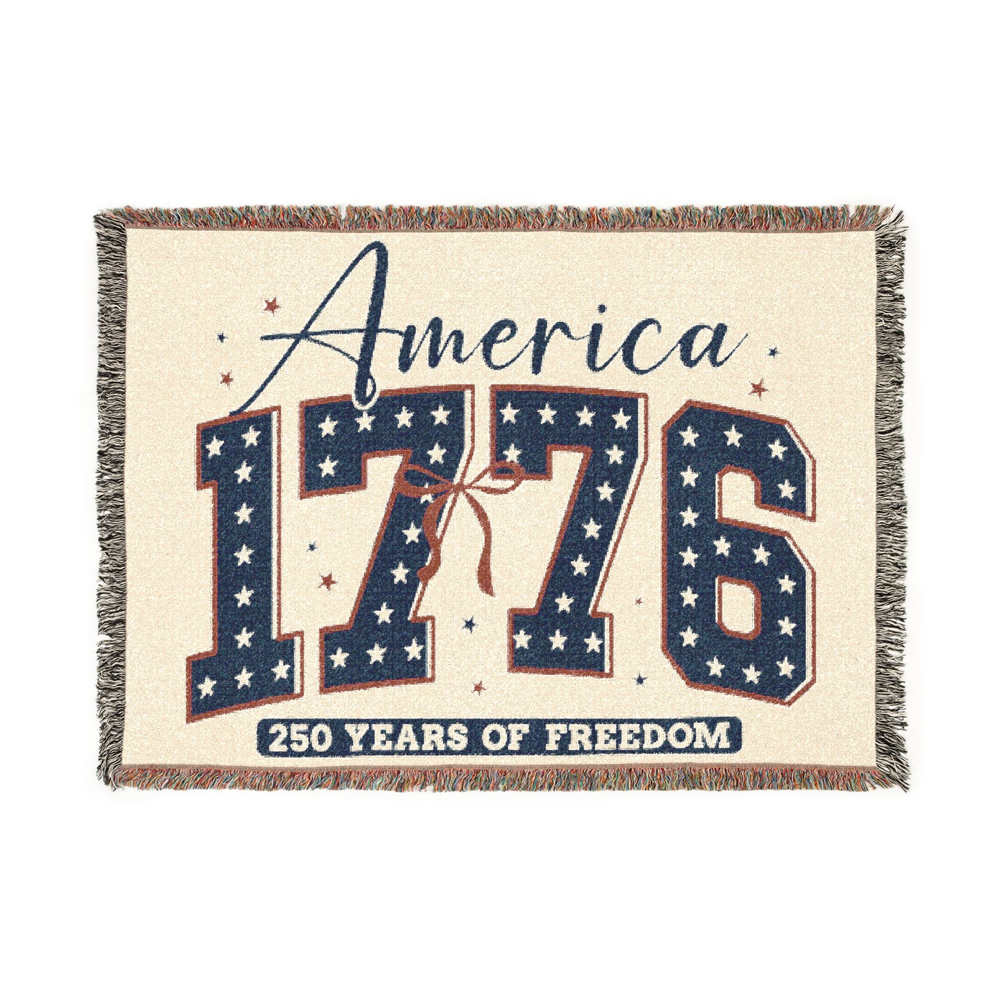 America 1776 Woven Blanket - 250 Years of Freedom Patriotic Throw