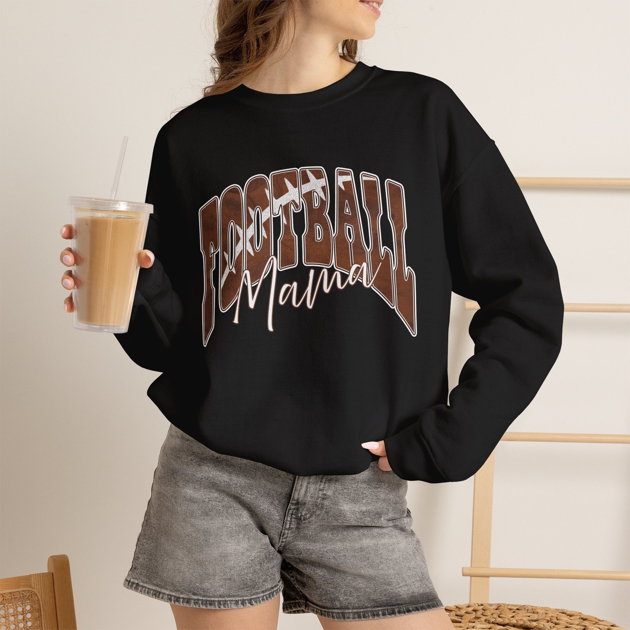 Football Mama Crewneck Sweatshirt – Retro Script Football Mom Pullover