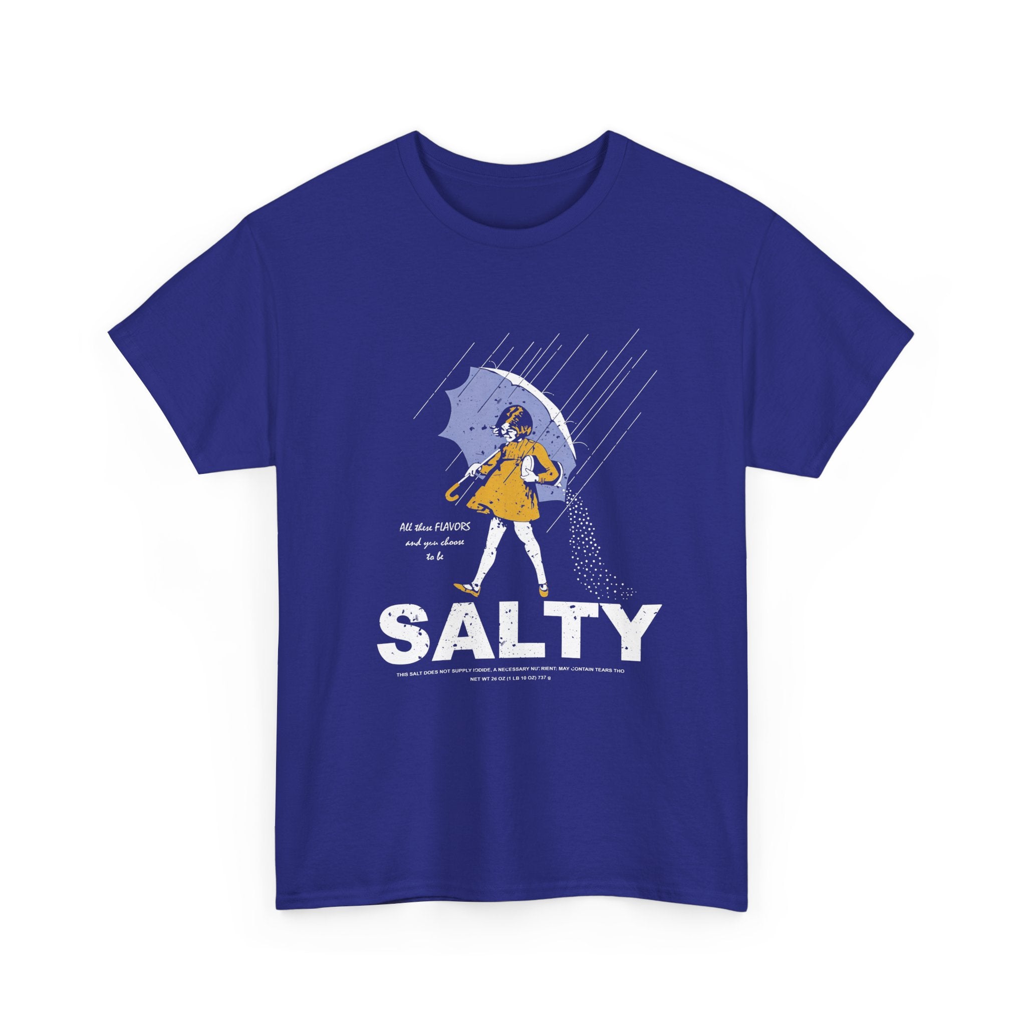 Salty Raincoat Girl T-Shirt - Retro Umbrella Graphic Tee