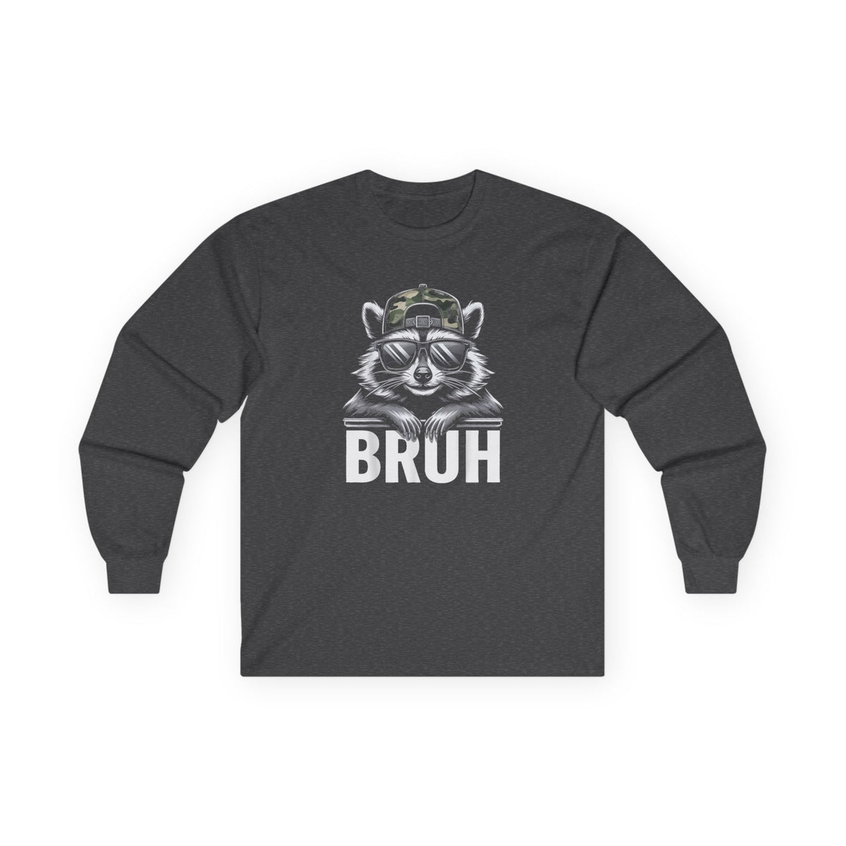 Bruh Raccoon Long Sleeve Tee — Funny Graphic Streetwear Shirt