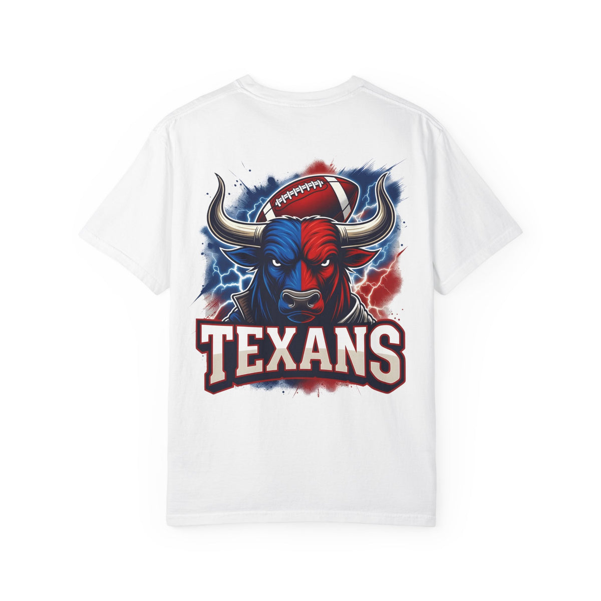 Texans Graphic T-Shirt — Red, White & Blue Bull Football Tee