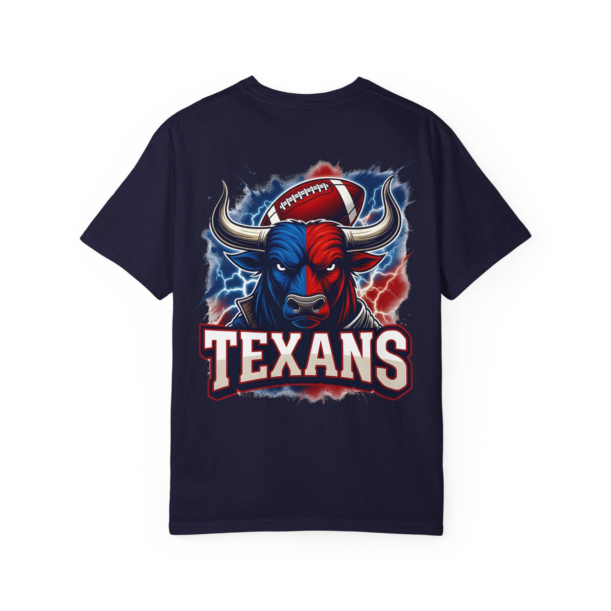 Texans Graphic T-Shirt — Red, White & Blue Bull Football Tee