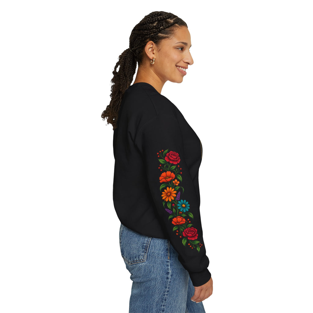 Dry Bones Come to Life Crewneck Sweatshirt — Ezekiel 37:1-10 Floral Skeleton Graphic