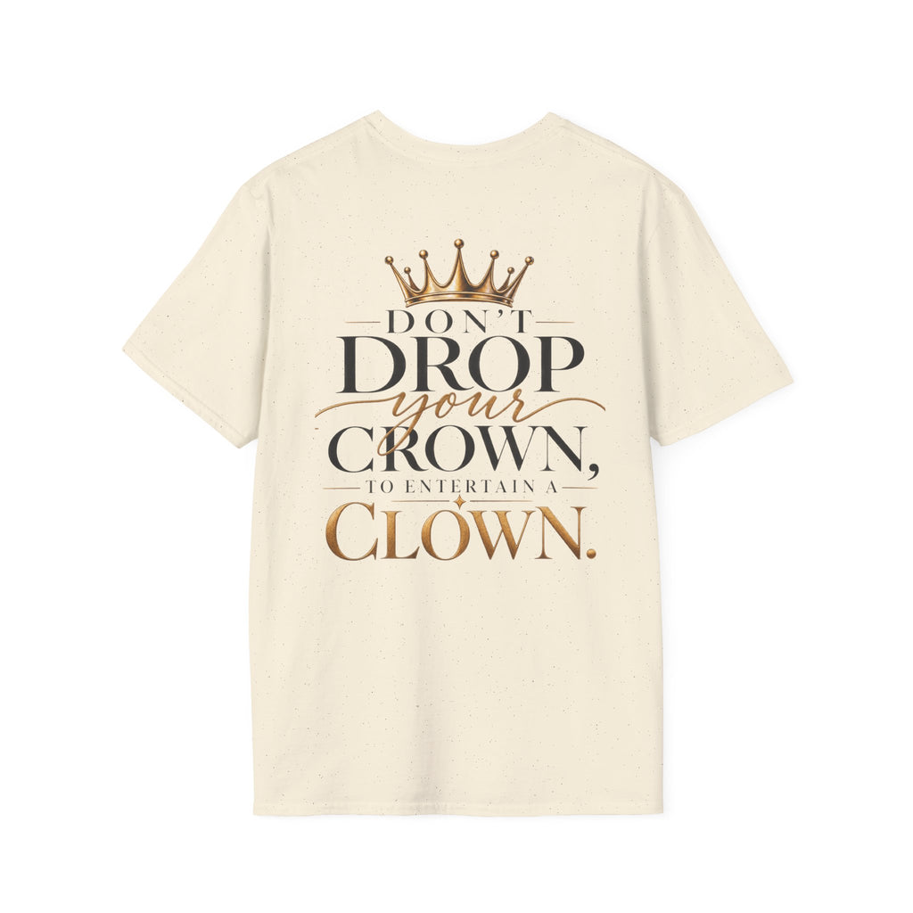 Crowned Smile Emoji T-Shirt — Cute Gold Crown Graphic Tee