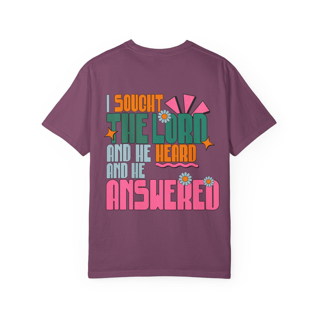 Faith Flower T‑Shirt — “I Sought The Lord And He Heard” Vintage Floral Tee