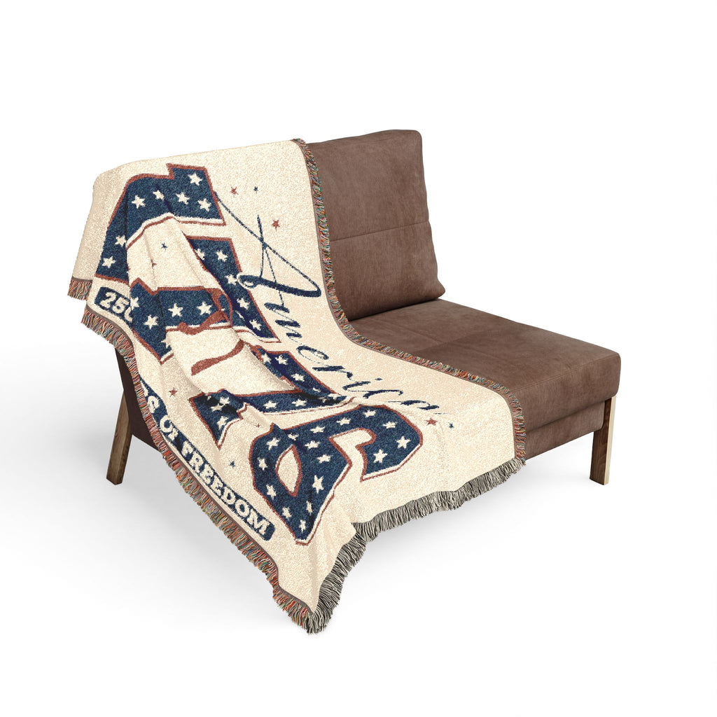 America 1776 Woven Blanket - 250 Years of Freedom Patriotic Throw