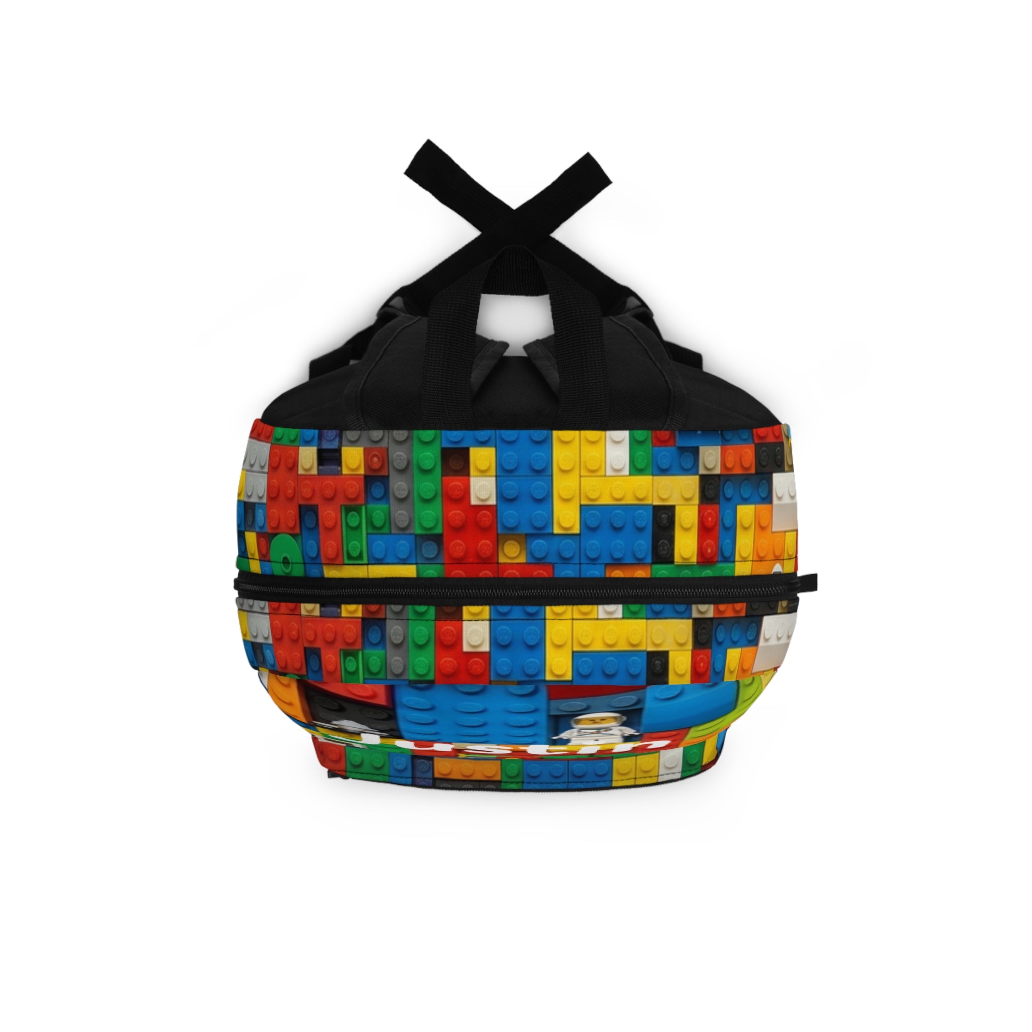 Personalized Kids Brick-Pattern Backpack – Custom Name School Bag (e.g., "Justin")