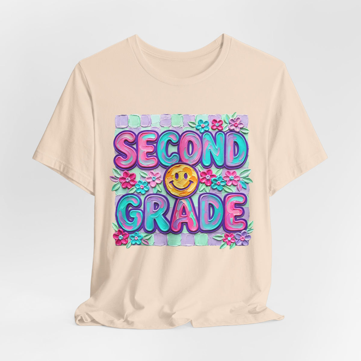 Second Grade Smiley Tee — Colorful Back-to-School Shirt for Kids