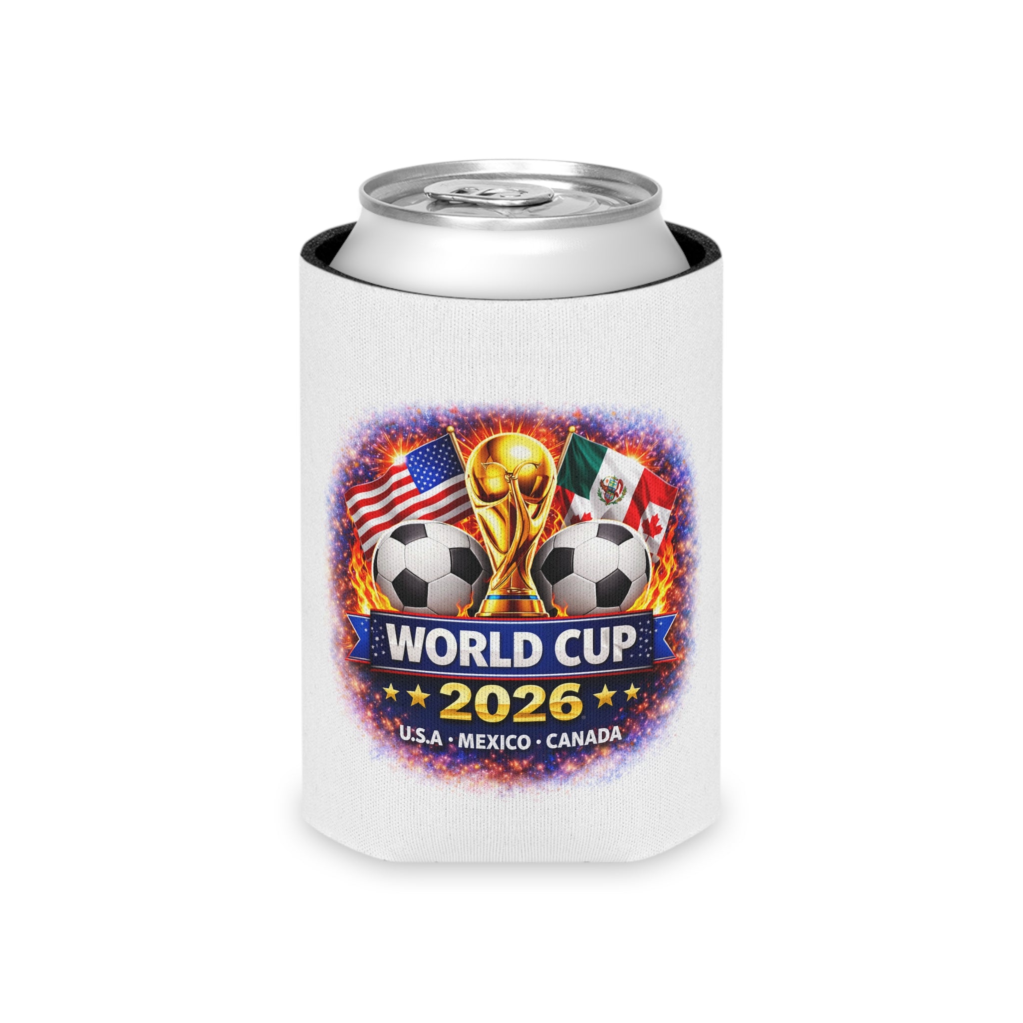 World Cup 2026 Can Cooler – USA Mexico Canada Soccer Koozie
