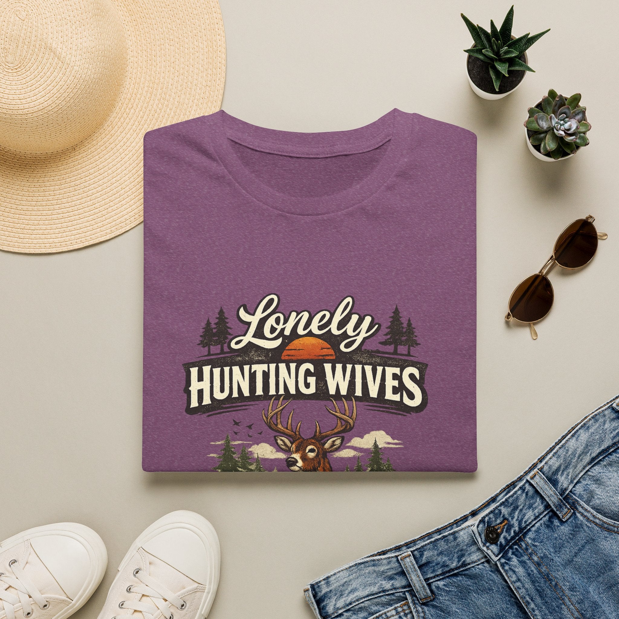 Lonely Hunting Wives T-Shirt — Funny Hunting Wife Graphic Tee
