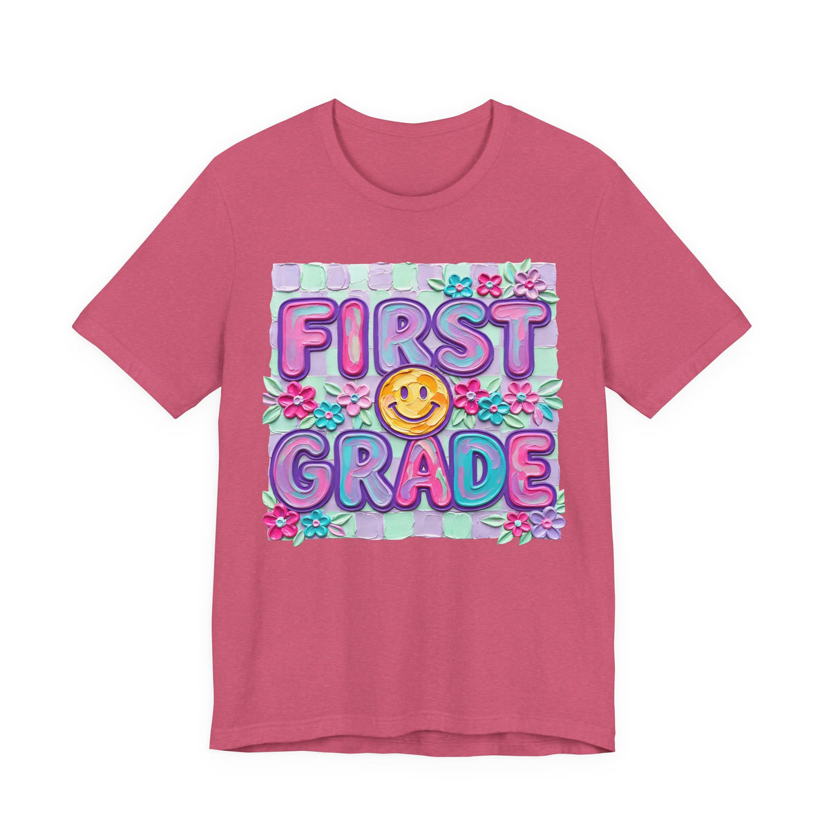First Grade T-Shirt — Cute Smiley Back-to-School Tee for Kids