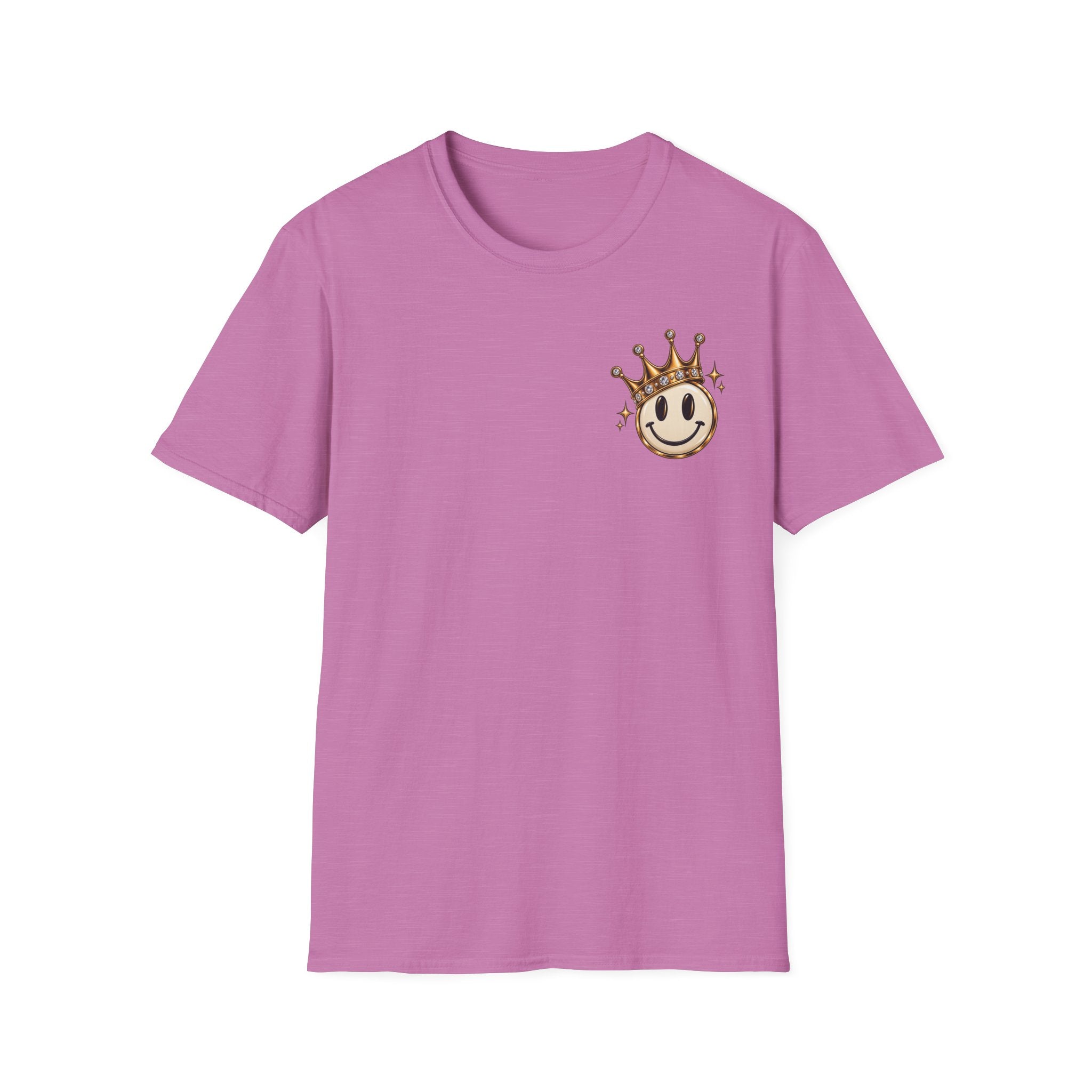 Crowned Smile Emoji T-Shirt — Cute Gold Crown Graphic Tee