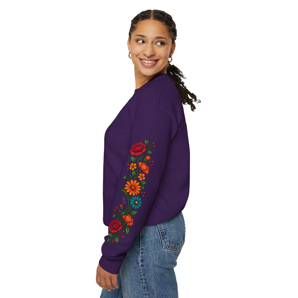 Dry Bones Come to Life Crewneck Sweatshirt — Ezekiel 37:1-10 Floral Skeleton Graphic