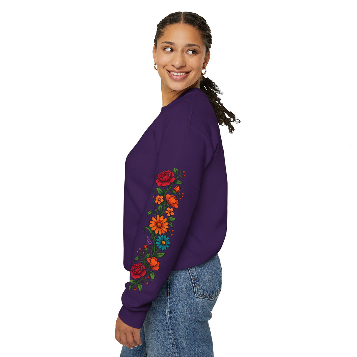 Dry Bones Come to Life Crewneck Sweatshirt — Ezekiel 37:1-10 Floral Skeleton Graphic