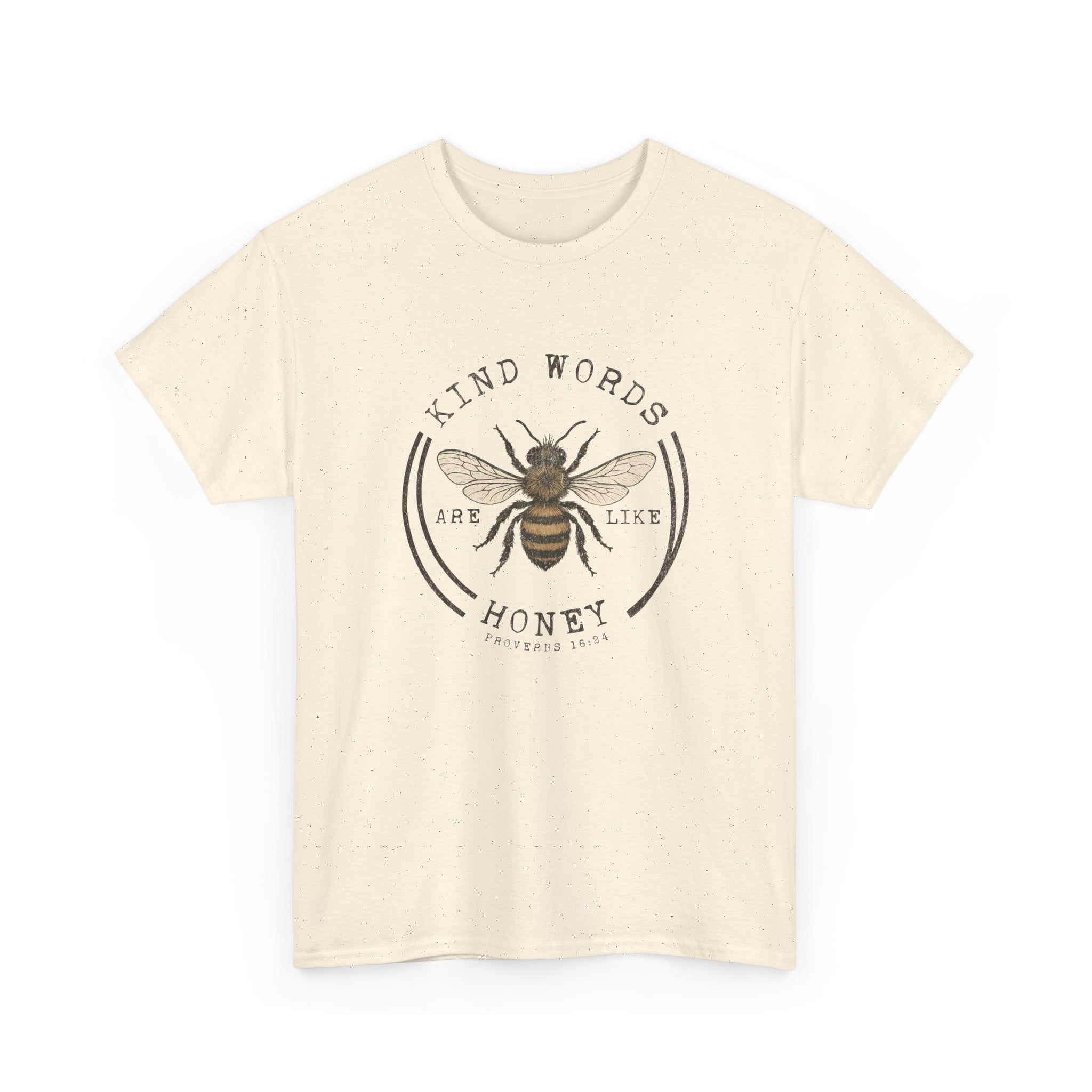 Bee Graphic Tee — "Kind Words Are Like Honey" Vintage Botanical Shirt