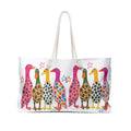 Colorful Duck Parade Weekender Bag — Whimsical Floral Pattern Travel Tote