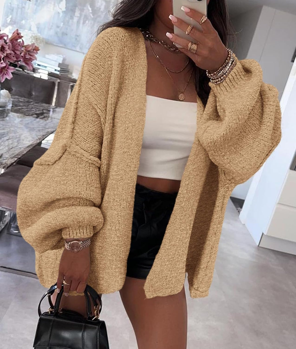 Womens Open Front Oversized Cardigan Sweaters