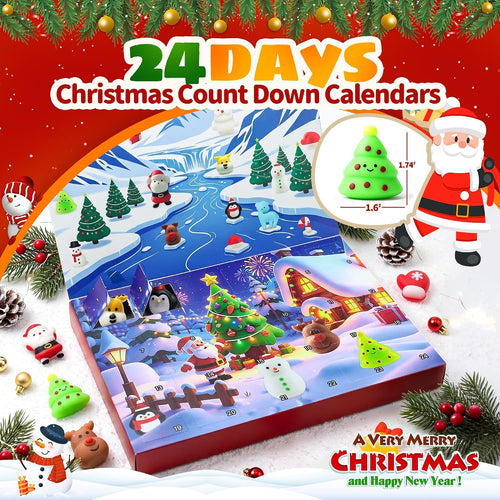 Christmas Squishy Advent Calendar 2026, Mochi Fidget Toys for Kids