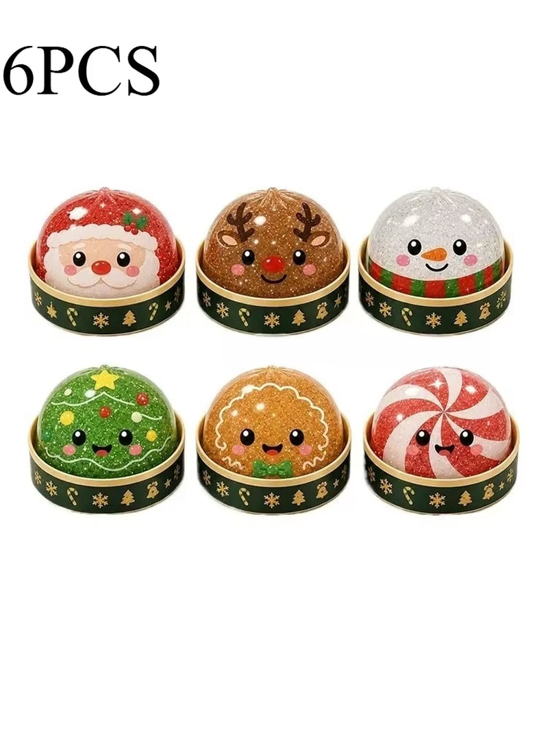 Christmas Dumplings Steamed Stuffed Bun Toy Glitter Mud Fun Decompression Toy Funny Stress Anxiety Relief Squeeze Prank Toy 1Pcs