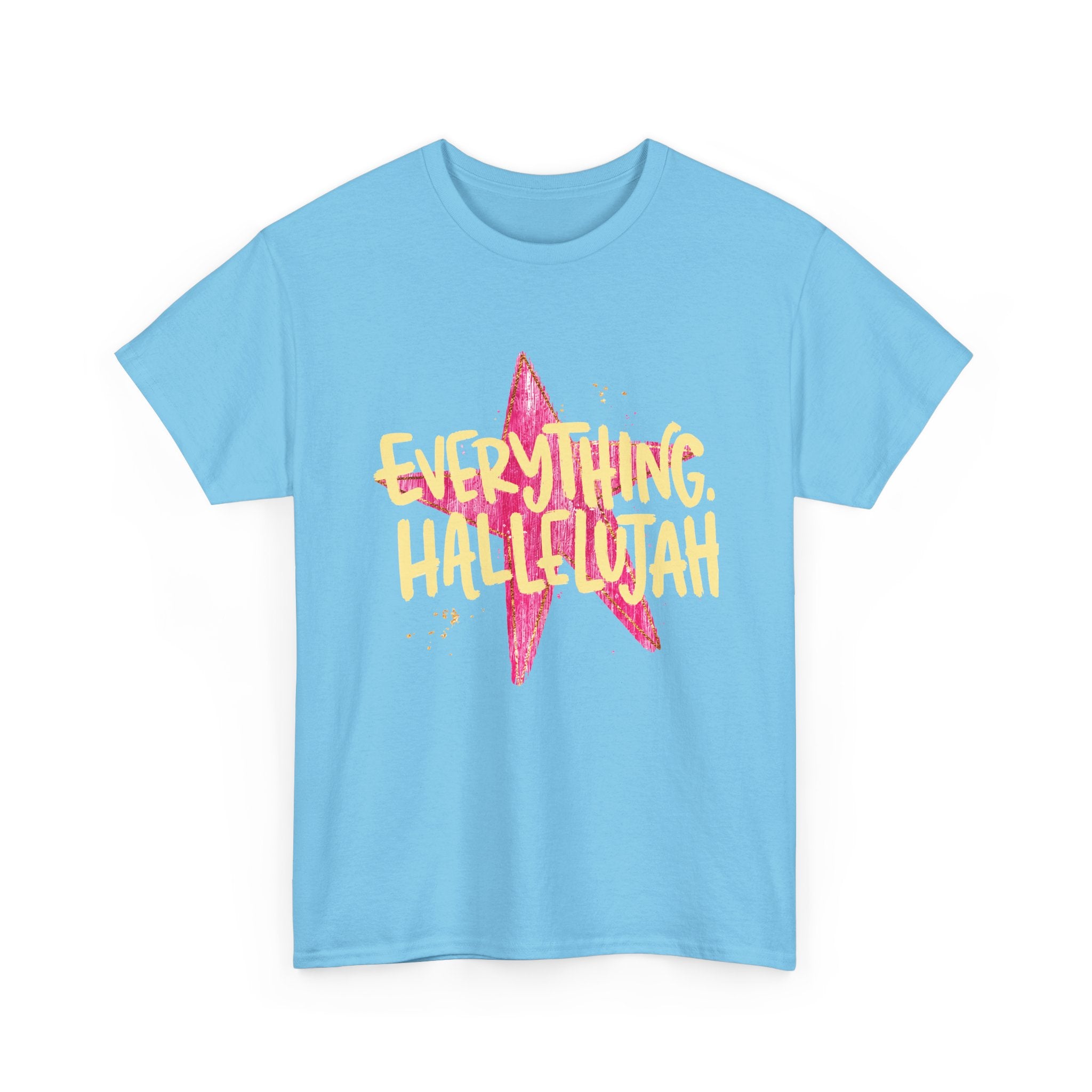 Everything Hallelujah T‑Shirt — Pink Star Graphic Tee