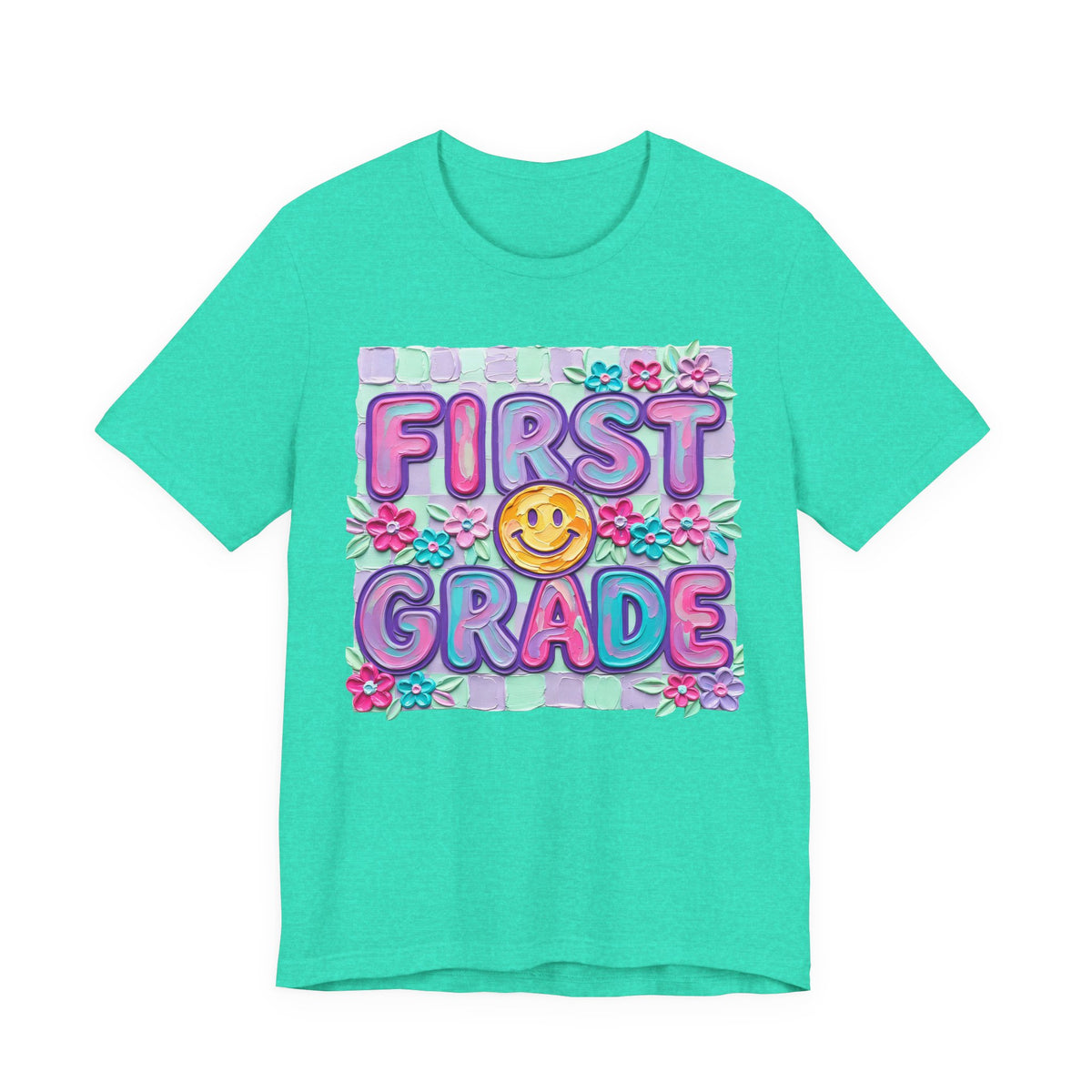 First Grade T-Shirt — Cute Smiley Back-to-School Tee for Kids
