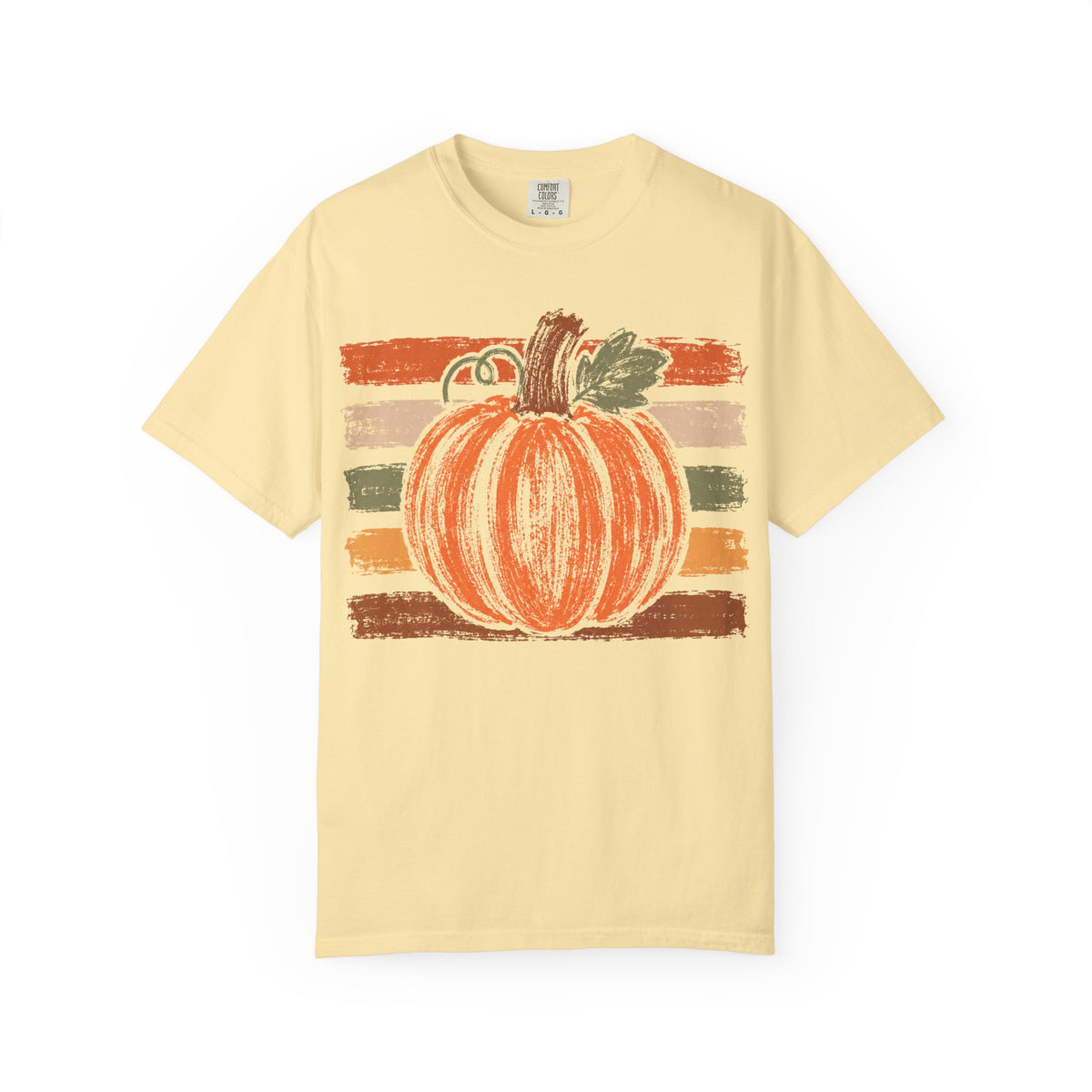 Pumpkin Retro Stripe T-Shirt — Vintage Fall Pumpkin Tee