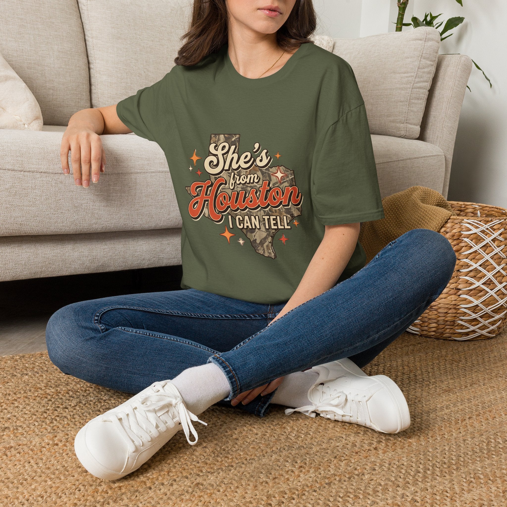 She's From Houston T-Shirt — Retro Texas Pride Graphic Tee