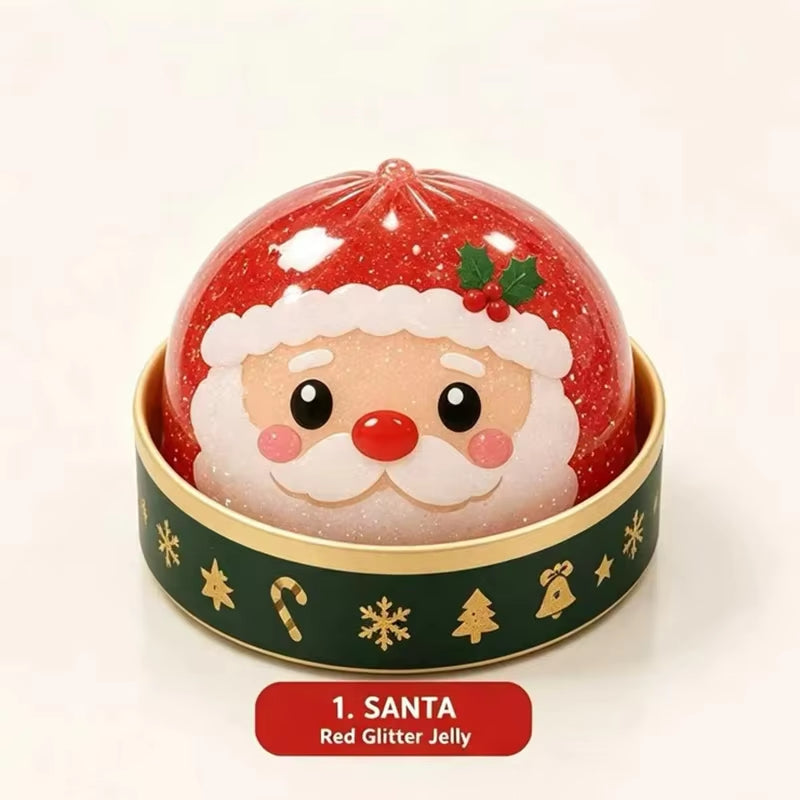 Christmas Dumplings Steamed Stuffed Bun Toy Glitter Mud Fun Decompression Toy Funny Stress Anxiety Relief Squeeze Prank Toy 1Pcs