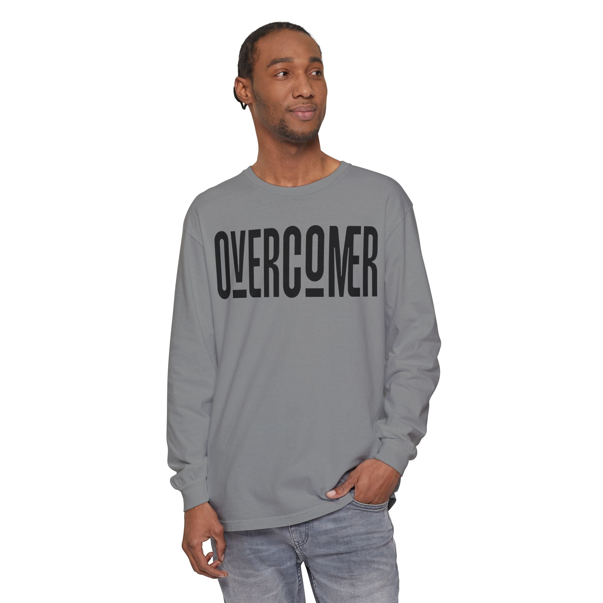 Overcomer Long Sleeve Shirt — Inspirational Graphic Tee