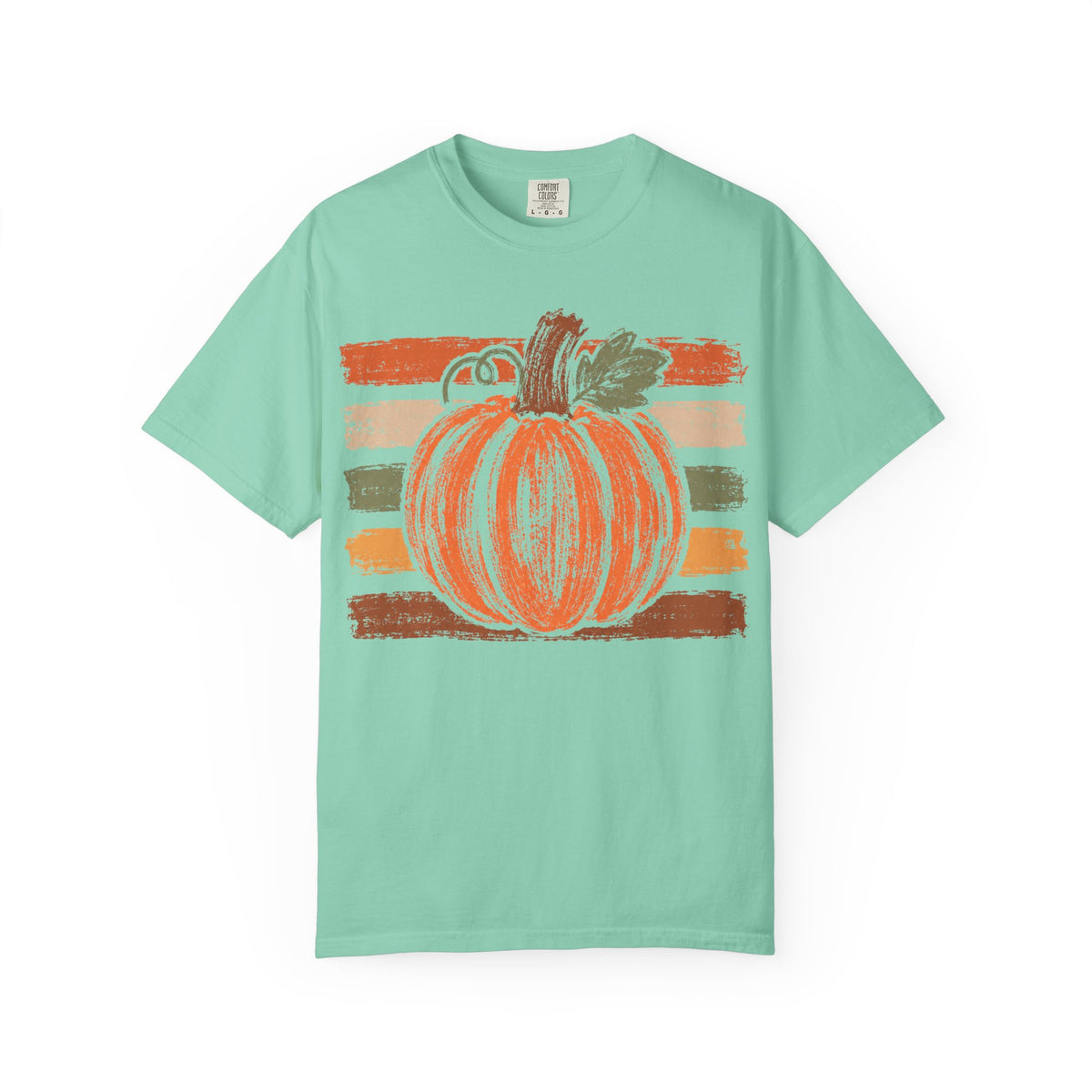 Pumpkin Retro Stripe T-Shirt — Vintage Fall Pumpkin Tee