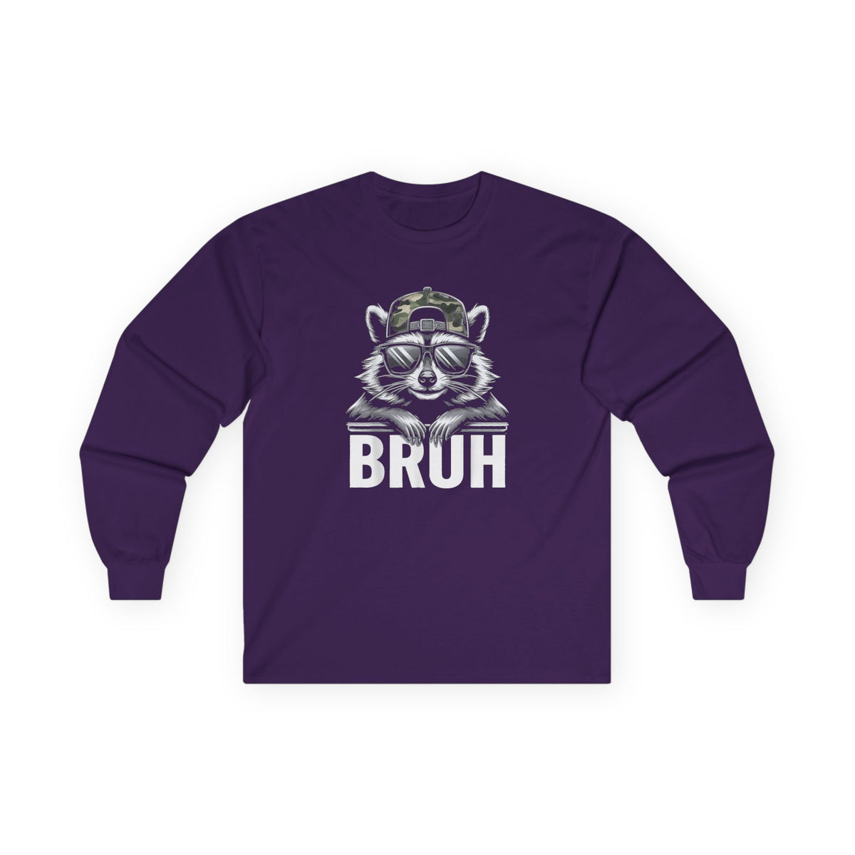 Bruh Raccoon Long Sleeve Tee — Funny Graphic Streetwear Shirt