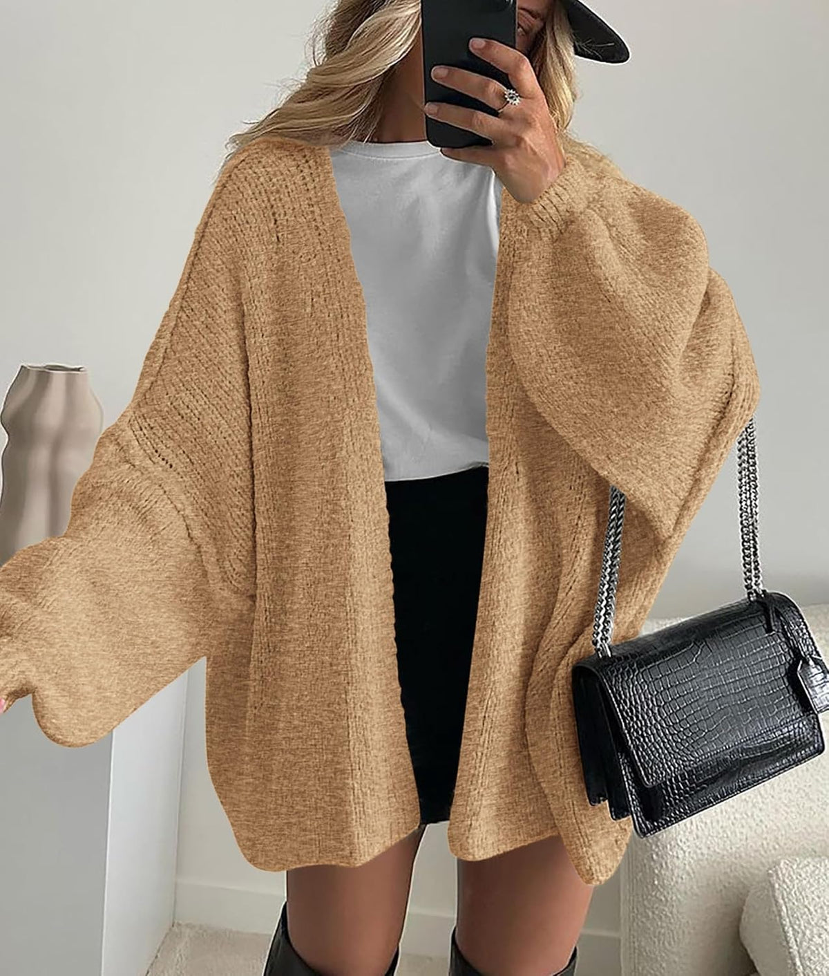 Womens Open Front Oversized Cardigan Sweaters