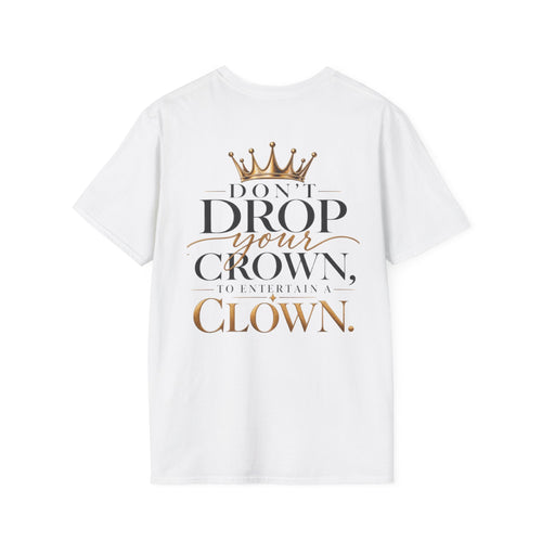 Crowned Smile Emoji T-Shirt — Cute Gold Crown Graphic Tee