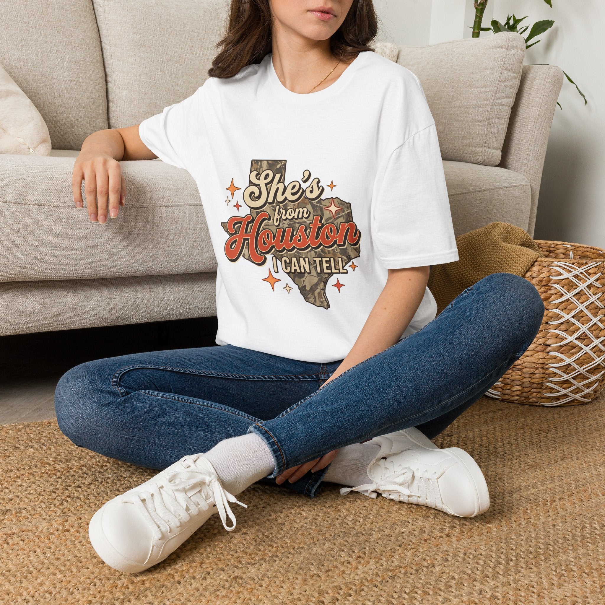 She's From Houston T-Shirt — Retro Texas Pride Graphic Tee