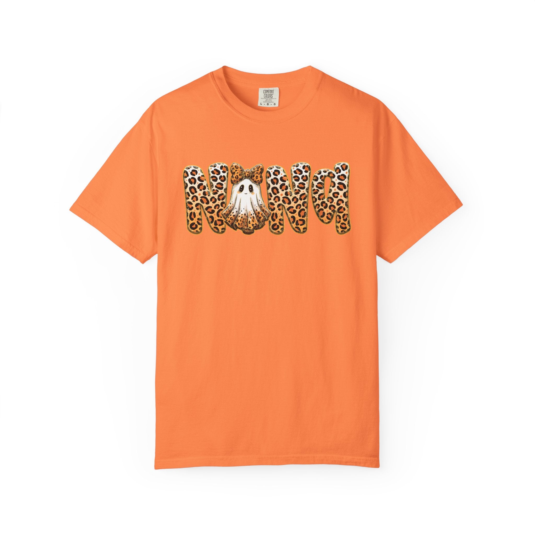Leopard T-Shirt — 'Nana' Script with Paw & Leopard Print