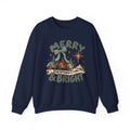Merry & Bright Crewneck Sweatshirt — Vintage Camel Nativity Holiday Pullover