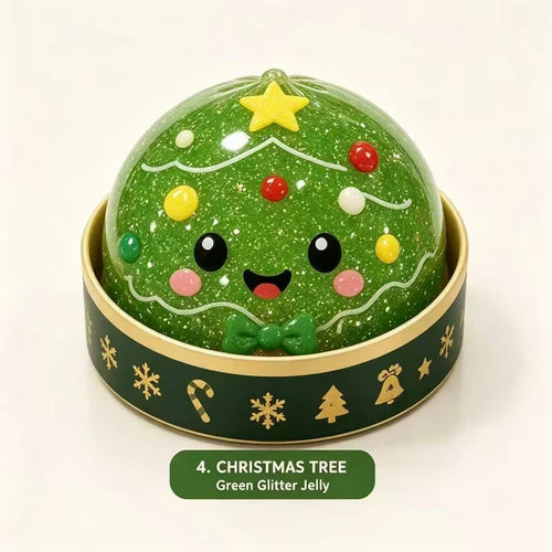 Christmas Dumplings Steamed Stuffed Bun Toy Glitter Mud Fun Decompression Toy Funny Stress Anxiety Relief Squeeze Prank Toy 1Pcs