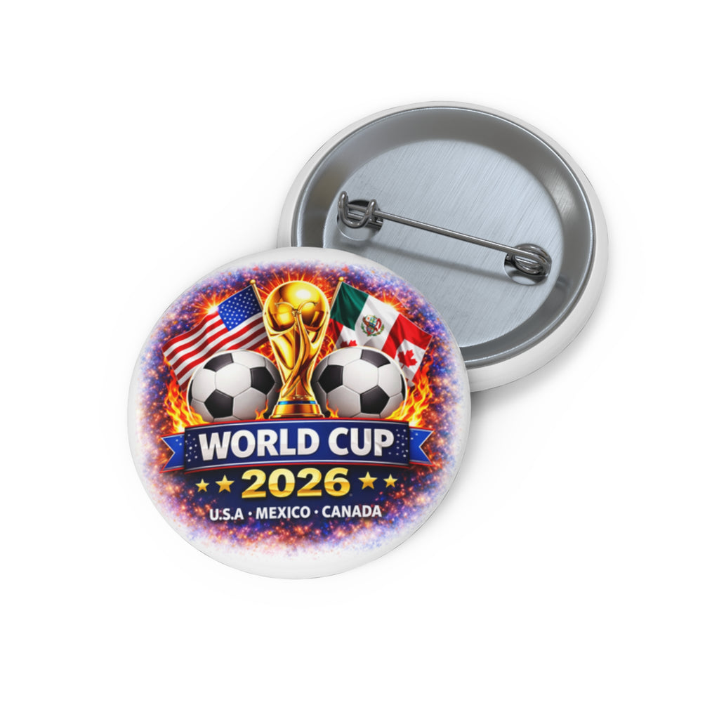 World Cup 2026 Button Pin — USA Mexico Canada Soccer Fan Badge